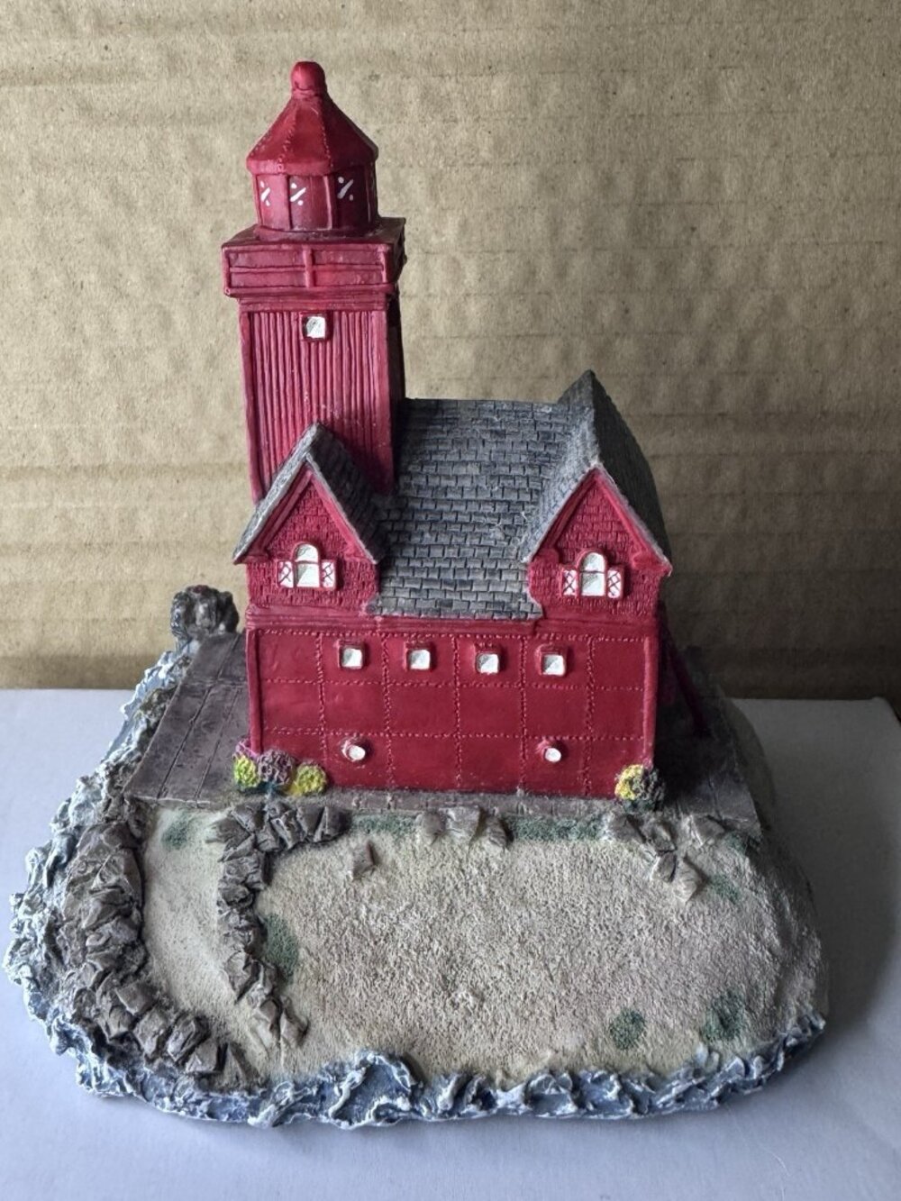Vintage 1999 Spencer Collins Holland Harbor MI Big Red Lighthouse Collectible